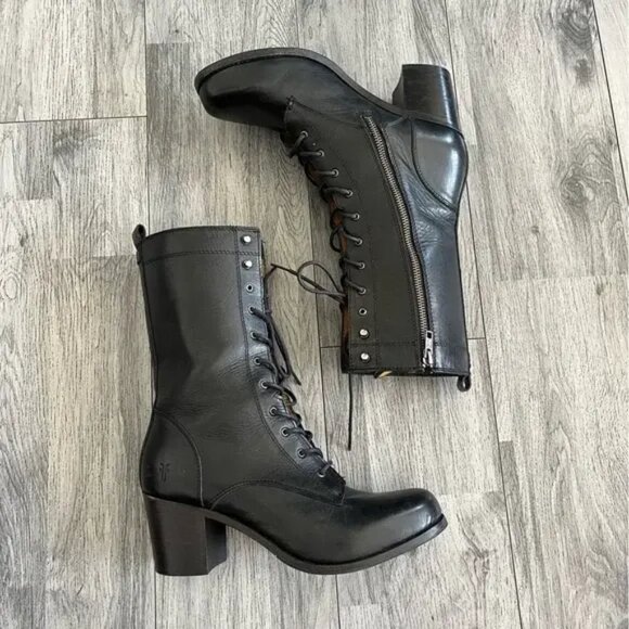 FRYE | Kendall Lace Up Boots NWOB Display Model Sz 10B - Picture 2 of 12
